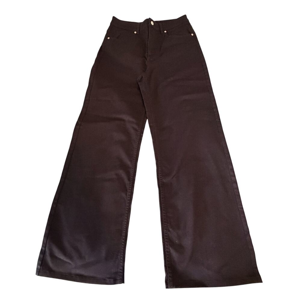 H&M Divided Women’s Size 8 Black High Rise Wide Leg Jeans Stretch Cotton